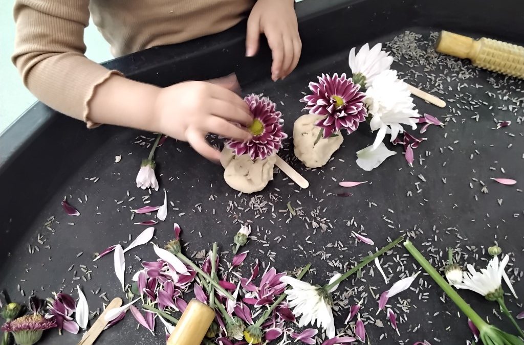 Exploring Mint-scented Playdough, Lavender, and Flowers