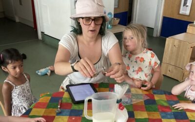 The Children in Acorns Room Make Ice Cream